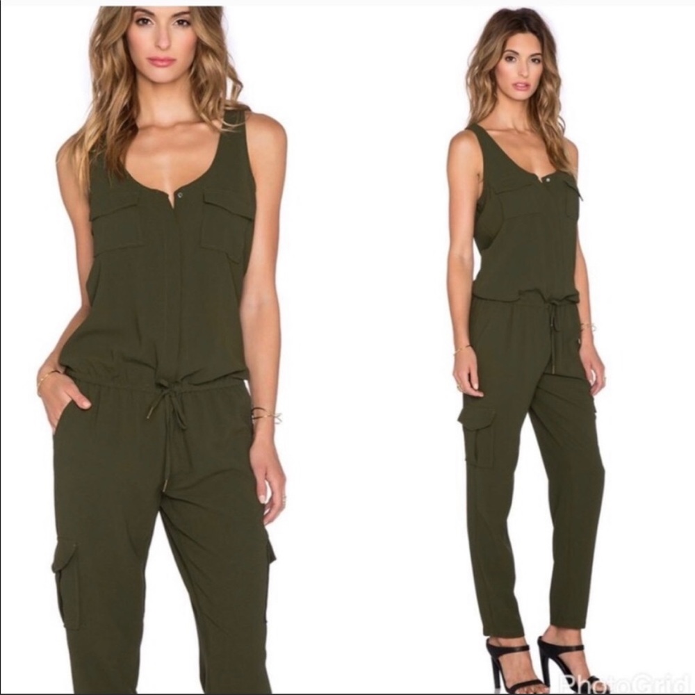 Joie Military Green Vernay Pocket Jumpsuit